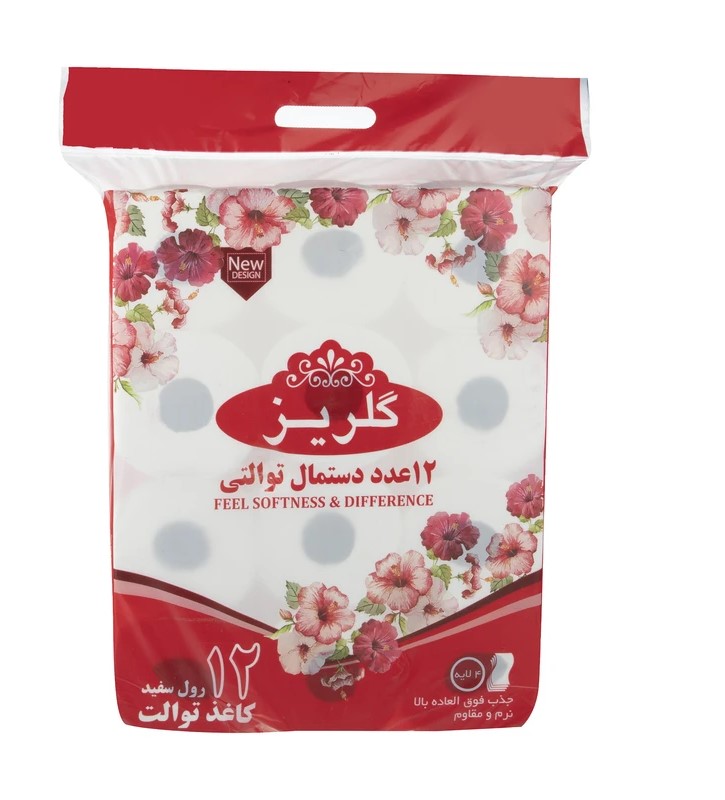 گلریز دستمال توالت سفید 12 عددی
